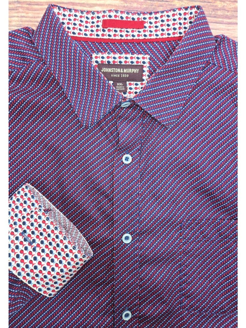 Johnston & Murphy Mens Geometric Button-Down Shirt XXL NWOT